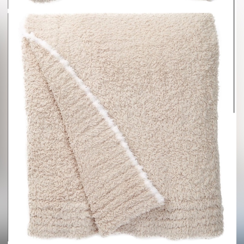 NWT Barefoot Dreams Throw Blanket | cream + white - Picture 2 of 4